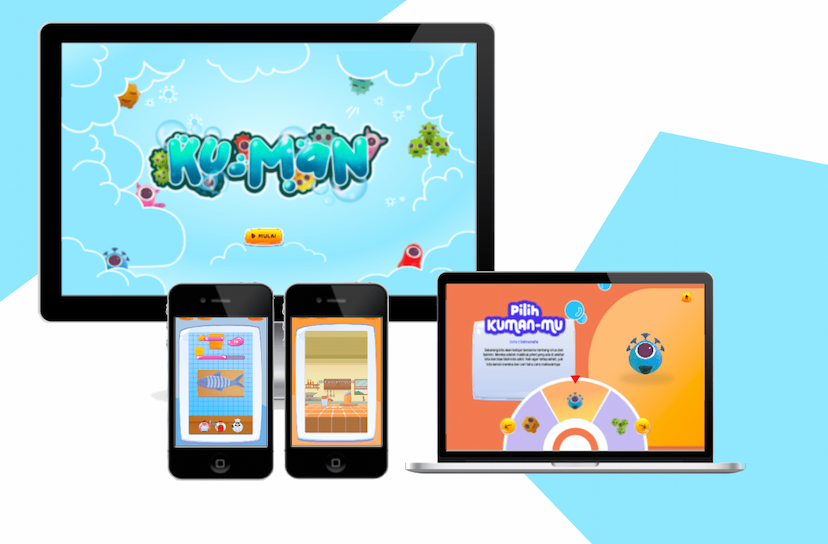 image of A gamified healthcare advertising through gamification learning program initiated by Dentsu Agency to educate children knowledge about germ, bacteria, virus that are around us, and the awareness of maintaining cleanliness and health as well as how to use health equipment.​